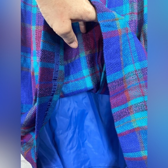 Vtg John Meyer made in USA lined plaid pleated wool midi skirt, sz 12, NWT - Picture 4 of 7